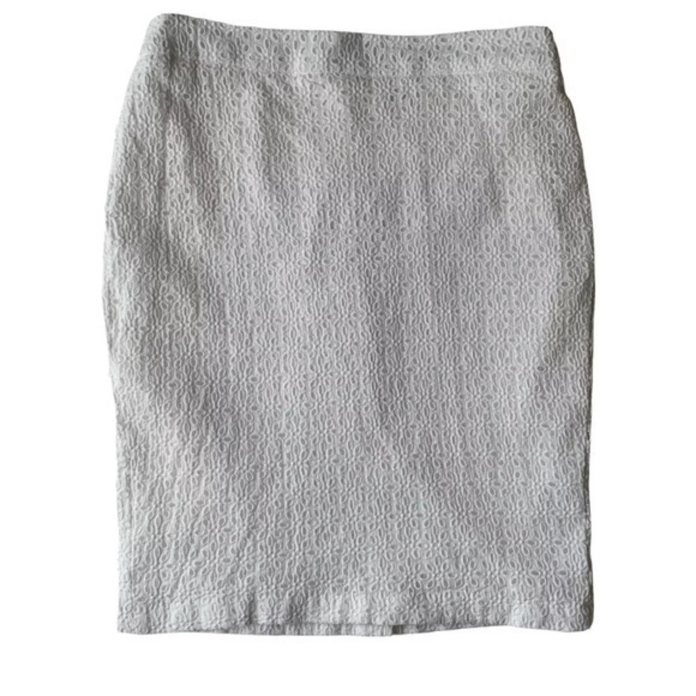 Women's Size 6 Pencil Skirt Saint Tropez West White Eyelet Cottage Whimsy Fairy